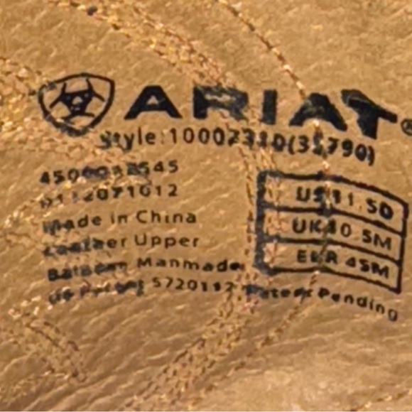 Ariat Brown Leather Legend Phoenix Square Toe Cowboy Western Boots Sz 11.5 D - Picture 4 of 8